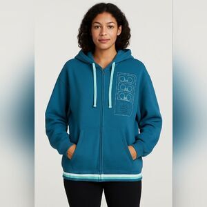 Disney Hoodie Jacket Women XXL Full Zip Up Sweatshirt Mickey Disney World Fleece